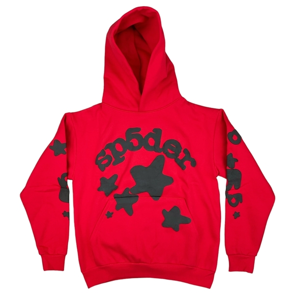 Sp5der Other - Red Graphic Hoodie